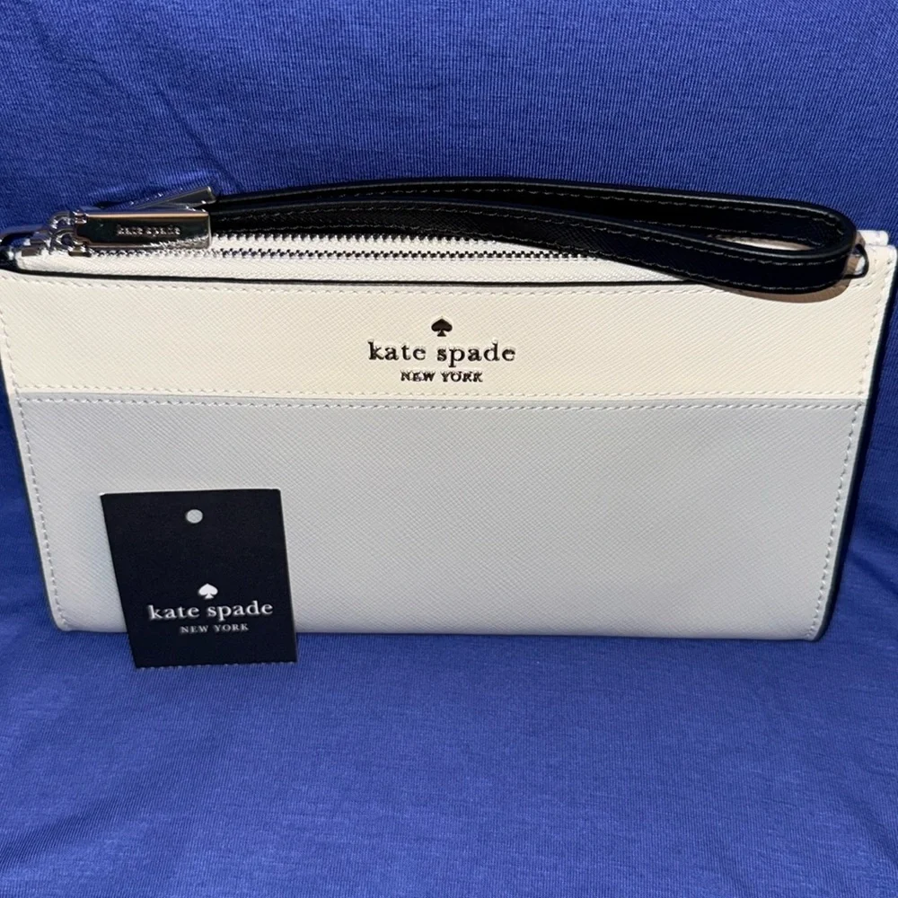 kate spade Black, White and Gray double zip Wristlet
